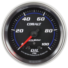 AutoMeter - Autometer Cobalt Oil Pressure Gauge 2 5/8in 100PSI Stepper Motor w/ Peak and Warn - Demon Performance