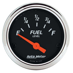 AutoMeter - Autometer Designer Black 2 1/16in 0 Ohm E to 90 Ohm F Electronic Fuel Level Gauge - Demon Performance
