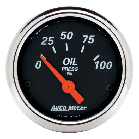 AutoMeter - Autometer Designer Black 2 1/16in 100 PSI Electronic Oil Pressure Gauge - Demon Performance