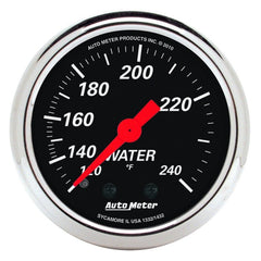 AutoMeter - Autometer Designer Black 2 1/16in 120-240 Deg F Mechanical Water Temp Gauge - Demon Performance