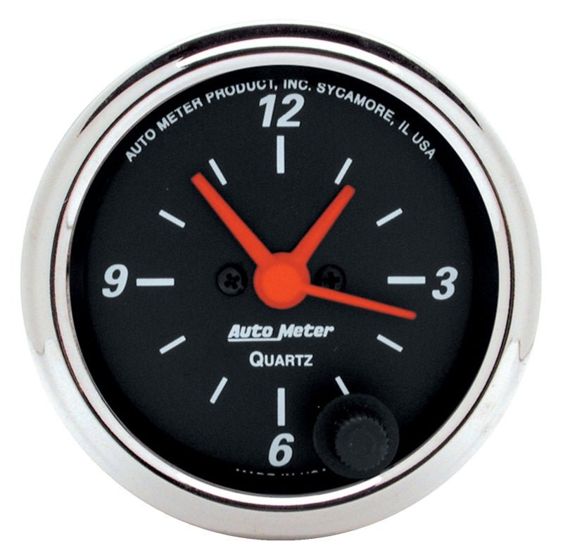 AutoMeter - Autometer Designer Black 2-1/16in Analog 12 Hour Clock - Demon Performance