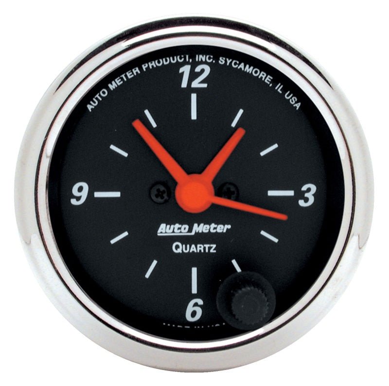 AutoMeter - Autometer Designer Black 2-1/16in Analog 12 Hour Clock - Demon Performance