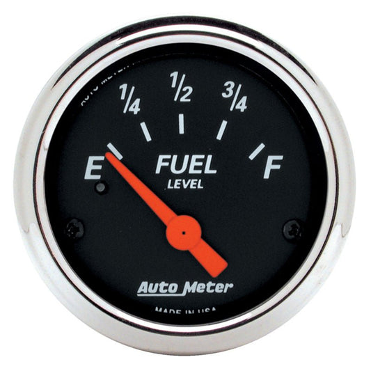 AutoMeter - Autometer Designer Black 2-1/16in Black Fuel Level Gauge - Demon Performance