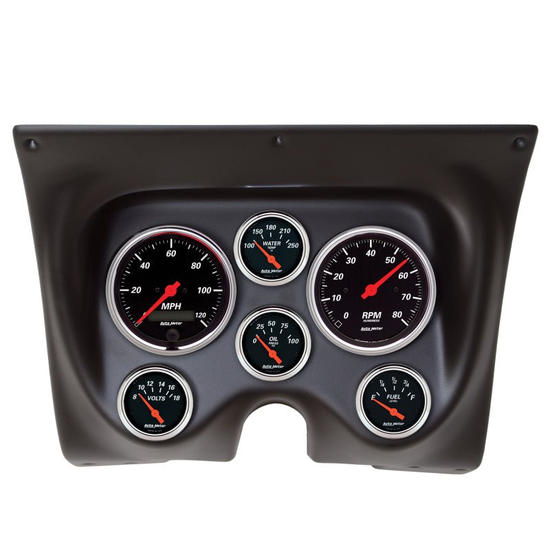 AutoMeter - Autometer Designer Black 67-68 Camaro/Firebird Dash Kit 6pc Tach / MPH / Fuel / Oil / WTMP / Volt - Demon Performance