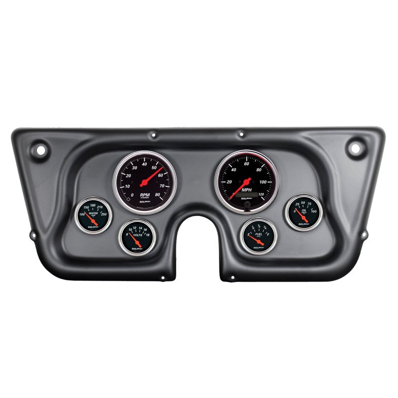 AutoMeter - Autometer Designer Black 67-72 Chevy Truck C/K/K5/Suburban Dash Kit 6pc Tach/MPH/Fuel/Oil/WTMP/Volt - Demon Performance