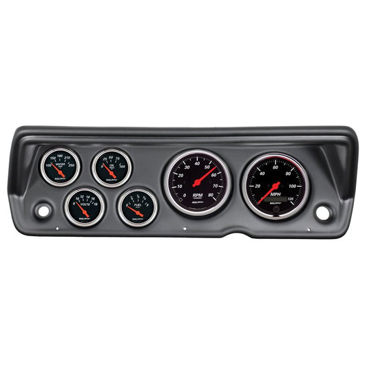 AutoMeter - Autometer Designer Black 70-76 Duster/Demon/Dart Dash Kit 6pc Tach / MPH / Fuel / Oil / WTMP / Volt - Demon Performance
