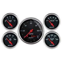 AutoMeter - Autometer Designer Black Dash Kit 5pc MPH / Fuel / Oil / WTMP / Volt - Demon Performance