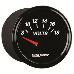 AutoMeter - Autometer Designer Black II 52mm 18V Voltmeter Gauge - Demon Performance