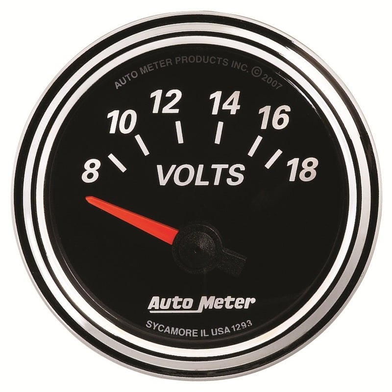AutoMeter - Autometer Designer Black II 52mm 18V Voltmeter Gauge - Demon Performance