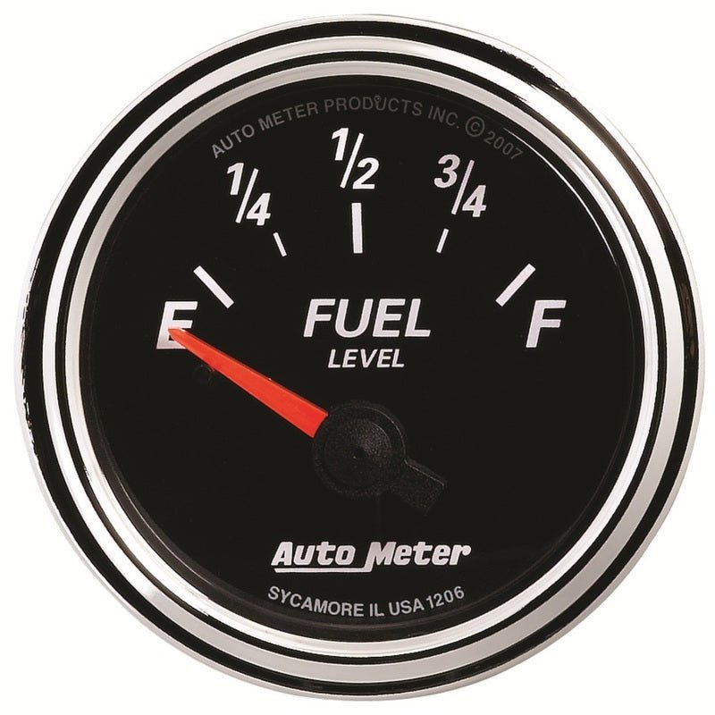 AutoMeter - Autometer Designer Black II 52mm 240 Ohm Empty/33 Ohm Full Fuel Level Gauge - Demon Performance