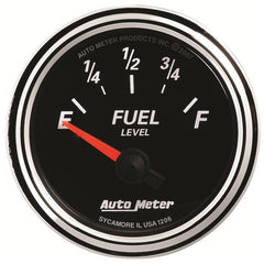 AutoMeter - Autometer Designer Black II 52mm 240 Ohm Empty/33 Ohm Full Fuel Level Gauge - Demon Performance
