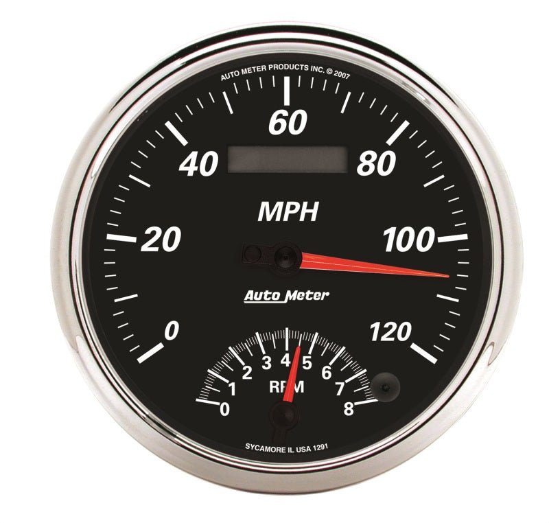 AutoMeter - Autometer Designer Black II 5in 120 MPH & 8k RPM In-Dash Tach/Speedo - Demon Performance