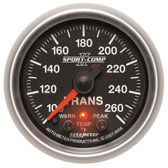 AutoMeter - Autometer Elite 52.4mm 100-260F Transmission Temprature Peak & Warn w/ Electronic Control Gauge - Demon Performance