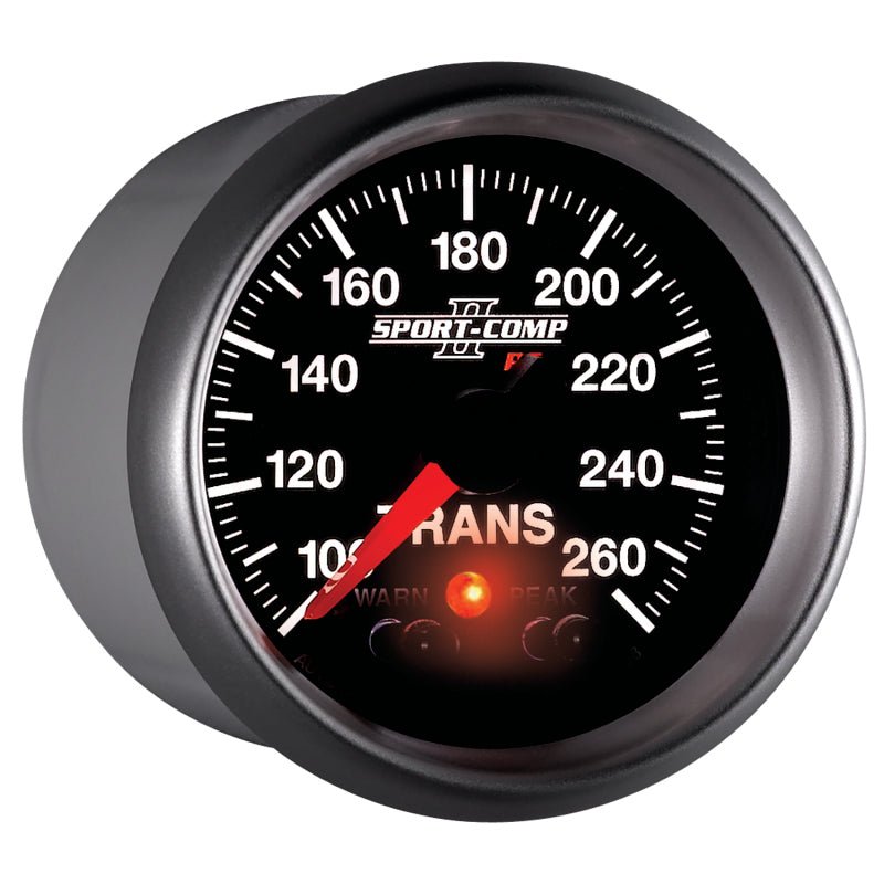 AutoMeter - Autometer Elite 52.4mm 100-260F Transmission Temprature Peak & Warn w/ Electronic Control Gauge - Demon Performance