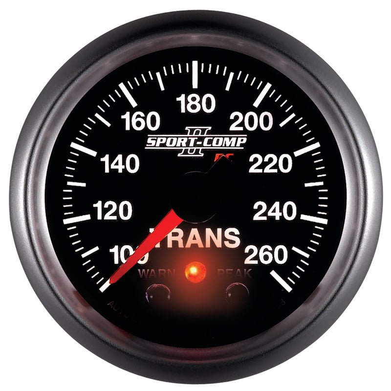 AutoMeter - Autometer Elite 52.4mm 100-260F Transmission Temprature Peak & Warn w/ Electronic Control Gauge - Demon Performance