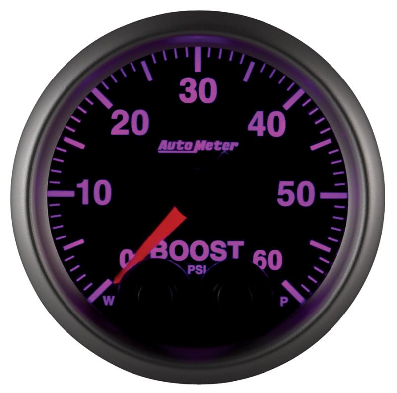 AutoMeter - Autometer Elite 52mm 0-60 PSI Boost Peak & Warn w/ Electronic Control Gauge - Demon Performance