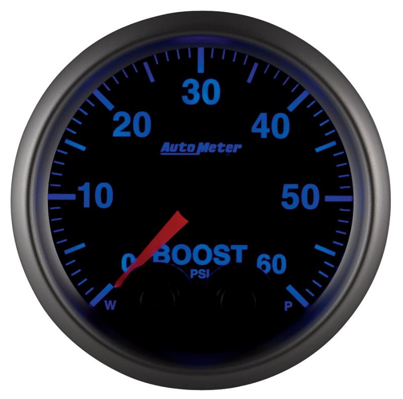 AutoMeter - Autometer Elite 52mm 0-60 PSI Boost Peak & Warn w/ Electronic Control Gauge - Demon Performance