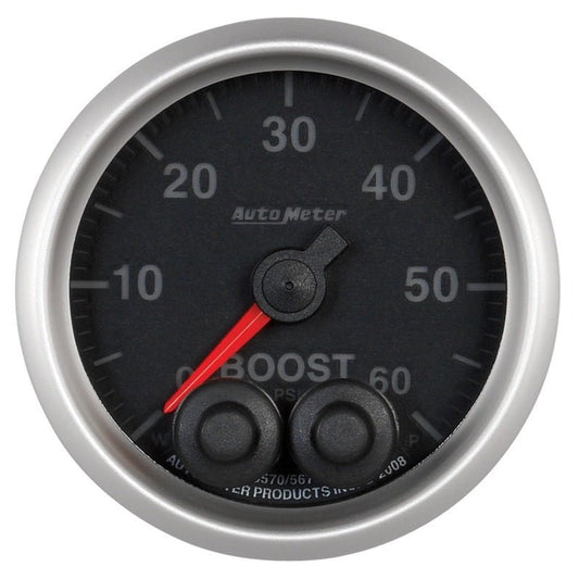 AutoMeter - Autometer Elite 52mm 0-60 PSI Boost Peak & Warn w/ Electronic Control Gauge - Demon Performance