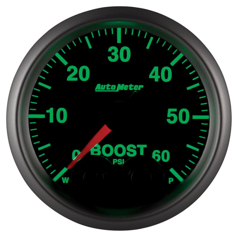 AutoMeter - Autometer Elite 52mm 0-60 PSI Boost Peak & Warn w/ Electronic Control Gauge - Demon Performance