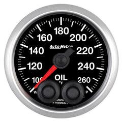AutoMeter - Autometer Elite 52mm 100-260 Deg F Oil Temp Peak & Warn w/ Electronic Control Gauge - Demon Performance