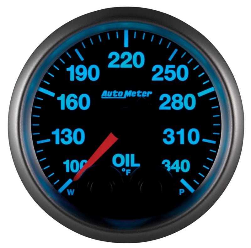 AutoMeter - Autometer Elite 52mm 100-340 Deg F Oil Temp Peak & Warn w/ Electronic Control Gauge - Demon Performance