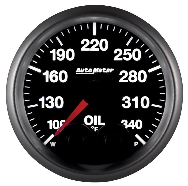 AutoMeter - Autometer Elite 52mm 100-340 Deg F Oil Temp Peak & Warn w/ Electronic Control Gauge - Demon Performance
