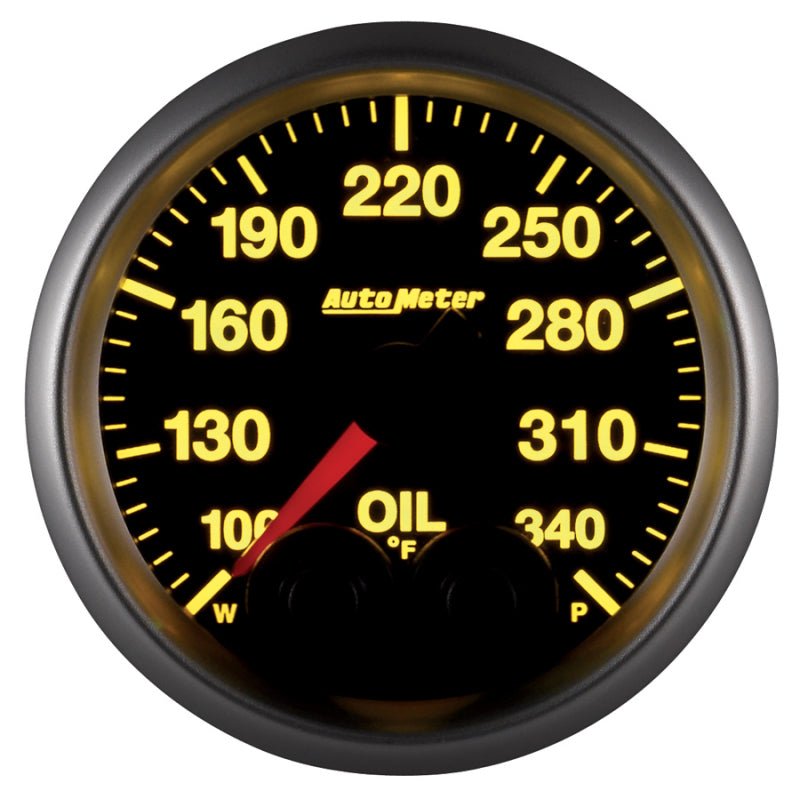 AutoMeter - Autometer Elite 52mm 100-340 Deg F Oil Temp Peak & Warn w/ Electronic Control Gauge - Demon Performance