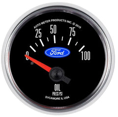 AutoMeter - Autometer Ford 2-1/16in. 100 PSI Electric Oil Pressure Gauge - Demon Performance