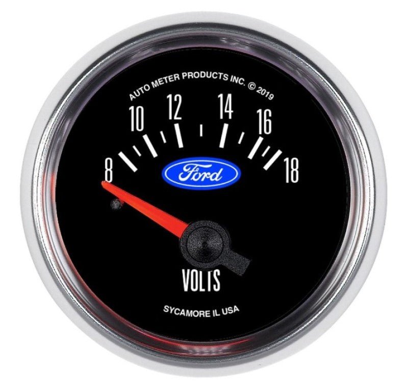 AutoMeter - Autometer Ford 2-1/16in. 18V Electric Voltmeter Gauge - Demon Performance