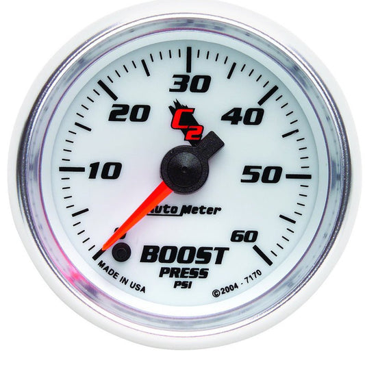 AutoMeter - AutoMeter Gauge Boost 2-1/16in. 60PSI Digital Stepper Motor C2 - Demon Performance