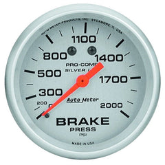 AutoMeter - AutoMeter Gauge Brake Press 2-5/8in. 2000PSI Liquid Filled Mech Ultra-Lite - Demon Performance