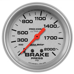 AutoMeter - AutoMeter Gauge Brake Pressure 2-5/8in. 2000PSI Mechanical Ultra-Lite - Demon Performance