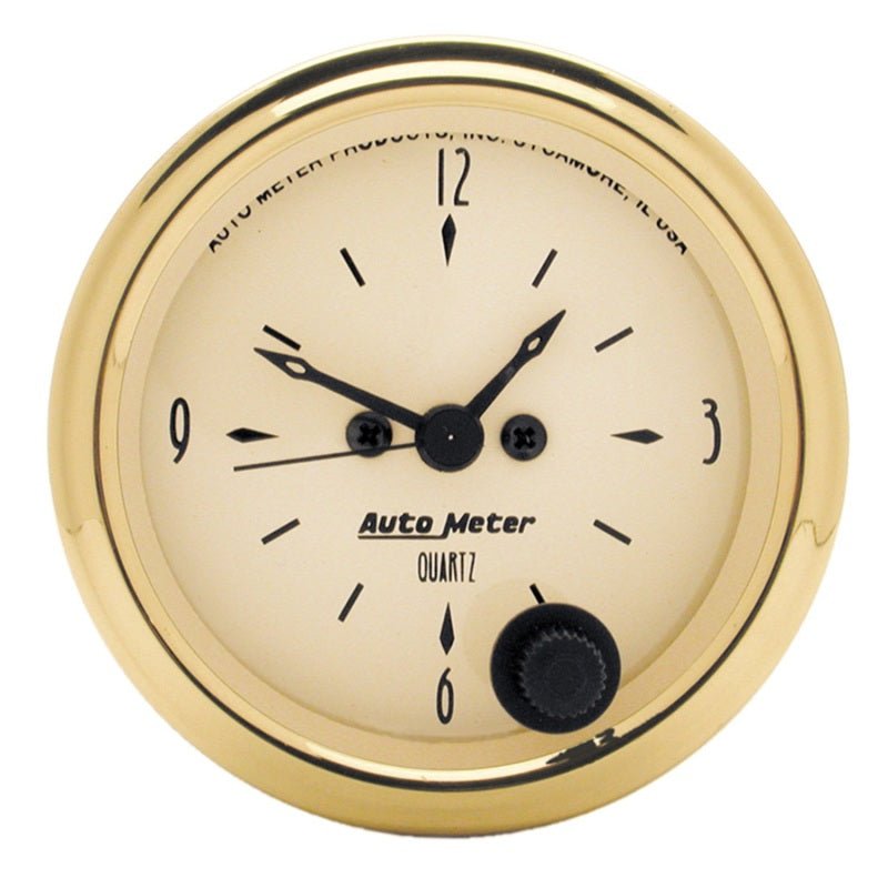 AutoMeter - AutoMeter Gauge Clock 2-1/16in. 12HR Analog Golden Oldies - Demon Performance