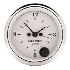 AutoMeter - AutoMeter Gauge Clock 2-1/16in. 12HR Analog Old Tyme White - Demon Performance