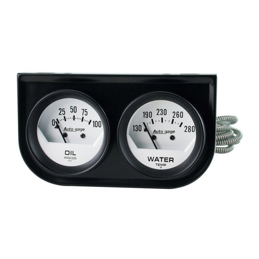 AutoMeter - AutoMeter Gauge Console Oilp/Wtmp 2in. 100PSI/280 Deg. F Wht Dial Blk Bzl Autogage - Demon Performance