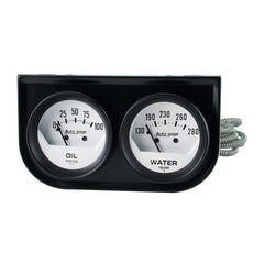 AutoMeter - AutoMeter Gauge Console Oilp/Wtmp 2in. 100PSI/280 Deg. F Wht Dial Blk Bzl Autogage - Demon Performance