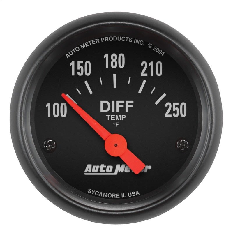 AutoMeter - AutoMeter Gauge Differential Temp 2-1/16in. 100-250 Deg. F Electric Z-Series - Demon Performance