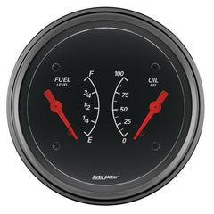 AutoMeter - AutoMeter Gauge Dual Fuel & Oilp 3-3/8in. 0 Ohm(e) to 90 Ohm(f)& 100PSI Elec Designer Black - Demon Performance