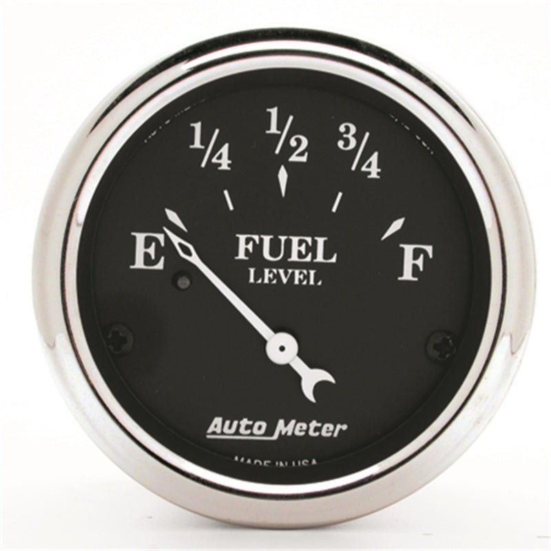 AutoMeter - AutoMeter Gauge Fuel Level 2-1/16in. 0 Ohm(e) to 90 Ohm(f) Elec Old Tyme Black - Demon Performance