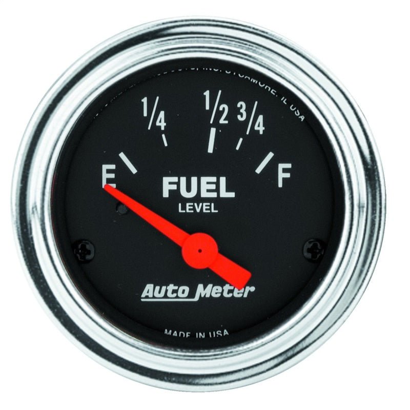 AutoMeter - AutoMeter Gauge Fuel Level 2-1/16in. 16 Ohm(e) to 158 Ohm(f) Elec Traditional Chrome - Demon Performance