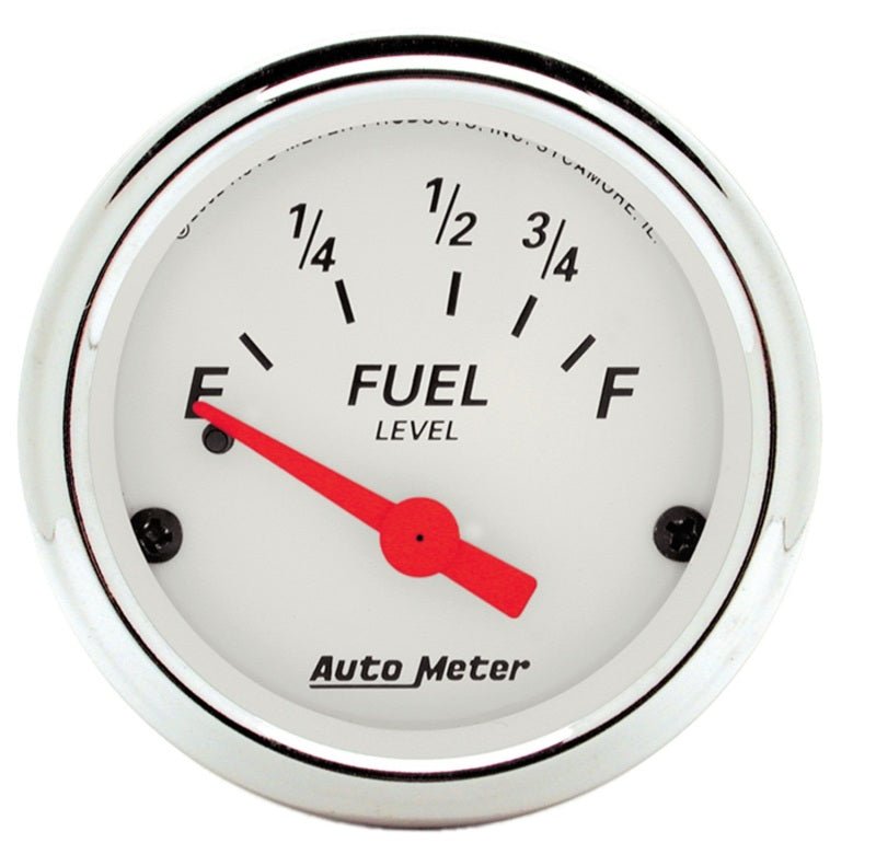 AutoMeter - AutoMeter Gauge Fuel Level 2-1/16in. 73 Ohm(e) to 10 Ohm(f) Elec Arctic White - Demon Performance