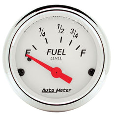 AutoMeter - AutoMeter Gauge Fuel Level 2-1/16in. 73 Ohm(e) to 10 Ohm(f) Elec Arctic White - Demon Performance
