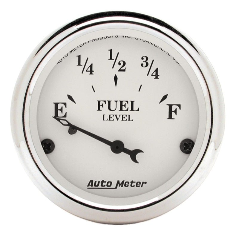 AutoMeter - AutoMeter Gauge Fuel Level 2-1/16in. 73 Ohm(e) to 10 Ohm(f) Elec Old Tyme White - Demon Performance