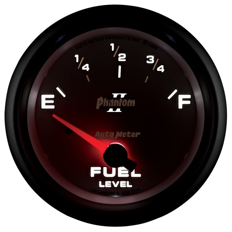 AutoMeter - AutoMeter Gauge Fuel Level 2-5/8in. 0 Ohm(e) to 90 Ohm(f) Elec Phantom II - Demon Performance