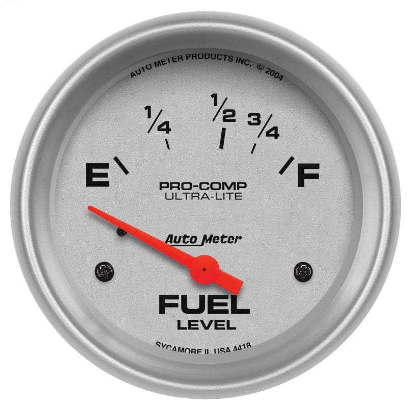 AutoMeter - AutoMeter Gauge Fuel Level 2-5/8in. 16 Ohm(e) to 158 Ohm(f) Elec Ultra-Lite - Demon Performance