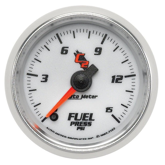 AutoMeter - AutoMeter Gauge Fuel Pressure 2-1/16in. 15PSI Digital Stepper Motor C2 - Demon Performance