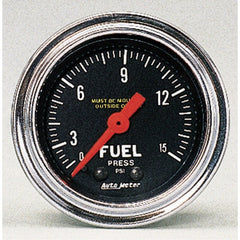 AutoMeter - AutoMeter Gauge Fuel Pressure 2-1/16in. 15PSI Mechanical Traditional Chrome - Demon Performance