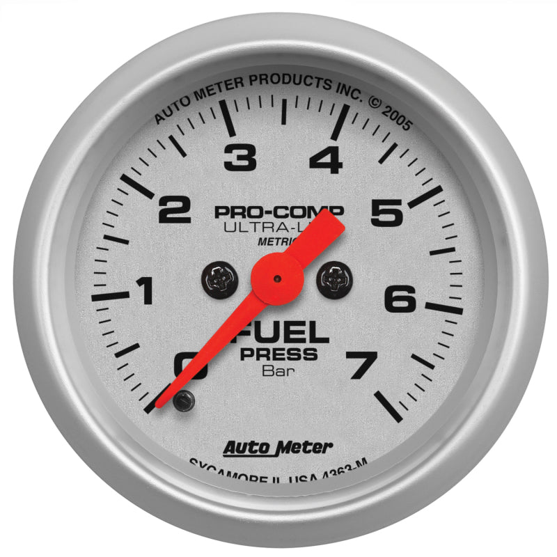 AutoMeter - AutoMeter Gauge Fuel Pressure 2-1/16in. 7 Bar Electric Ultra-Lite - Demon Performance