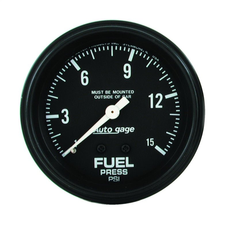 AutoMeter - AutoMeter Gauge Fuel Pressure 2-5/8in. 0-15PSI Mechanical Black Autogage - Demon Performance