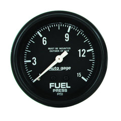 AutoMeter - AutoMeter Gauge Fuel Pressure 2-5/8in. 0-15PSI Mechanical Black Autogage - Demon Performance